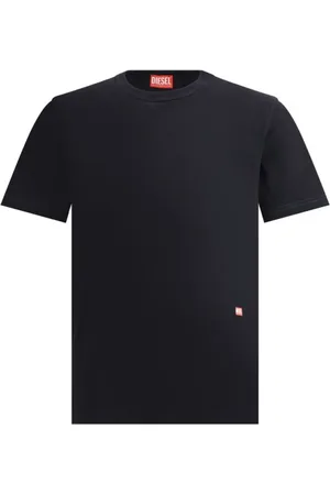 Diesel Homme, Tops, Noir, Taille: XL T-shirt moderne avec monogramme et fentes