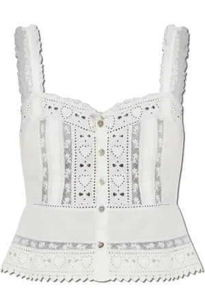 LOVESHACKFANCY Femme, Tops, Blanc, Taille: 40 FR Top Karmina