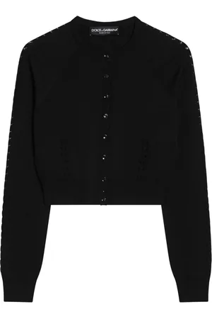 Dolce & Gabbana Femme, Pulls, Noir, Taille: 38 FR Gilet Court en Tricot