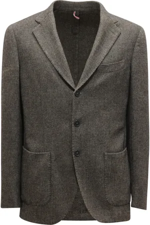 Biagio Santaniello Homme, Vestes, Brun, Taille: M Veste Laine Mélange Drop 7