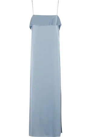 Filippa K Femme, Robes, Bleu, Taille: 36 FR Robe Fluide Drapée à Bretelles
