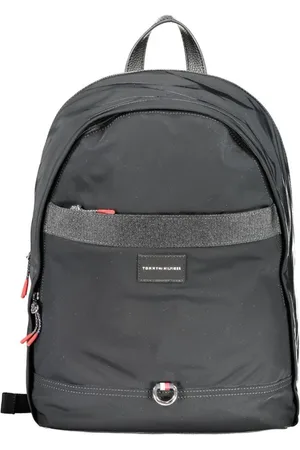 Tommy Hilfiger Homme, Sacs, Noir, Taille: ONE Size Sac à dos noir pour ordinateur portable en polyester avec bretelles réglables
