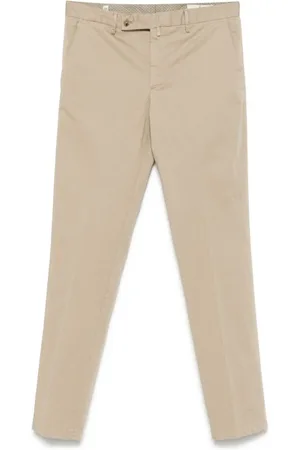 LUIGI BORRELLI NAPOLI Homme, Pantalons, Brun, Taille: W33 Pantalon marron avec bouton frontal