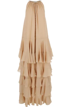 Chloé Femme, Robes, , Taille: 38 FR Robe en Soie avec Volants en Cascade