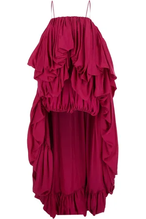 Chloé Femme, Robes, Rouge, Taille: 38 FR Combinaison Rouge sans Manches en Soie avec Design Asymétrique