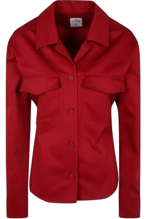 Courrèges Femme, Blouses et Chemises, Rouge, Taille: 38 FR Chemise Utilitaire Rouge Design Élégant