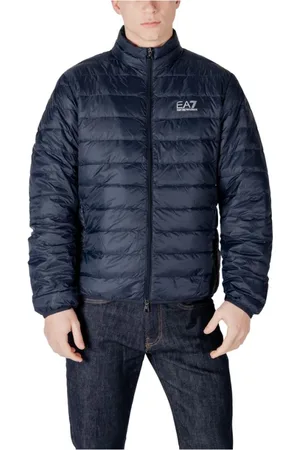 EA7 Homme, Vestes, Bleu, Taille: M Veste Bleue en Polyamide Duvet Collection