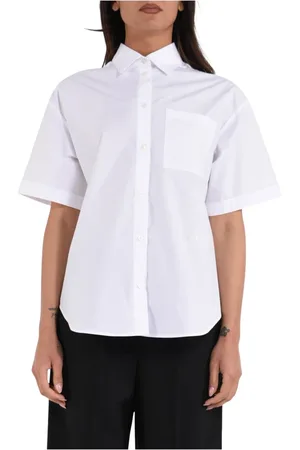 Msgm Femme, Blouses et Chemises, Blanc, Taille: 40 FR Chemise en coton avec boutons devant