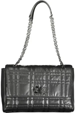 Calvin Klein Femme, Sacs, Noir, Taille: ONE Size Sac à Main Noir pour Femme avec Poignées Chaîne