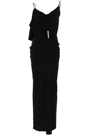 COPERNI Femme, Robes, Noir, Taille: 38 FR Robe Noire à Bretelles Drapées