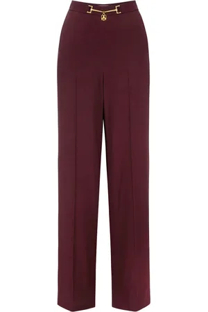 Elisabetta Franchi Femme, Pantalons, Brun, Taille: 36 FR Pantalons Élégants pour Femmes
