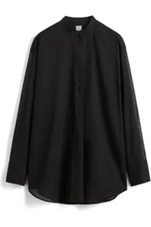 Totême Femme, Blouses et Chemises, Noir, Taille: 38 FR Chemise Noire à Col Montant