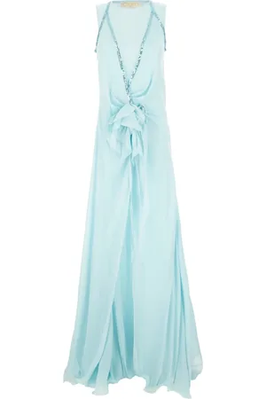 GENNY Femme, Robes, Bleu, Taille: 38 FR Robe Longue Élégante pour Femmes