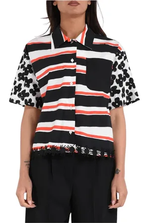 Msgm Femme, Blouses et Chemises, Multicolore, Taille: 36 FR Chemise à motifs avec détail en dentelle