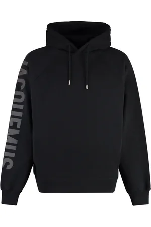 Jacquemus Homme, Sweatshirts et sweats à capuche, Noir, Taille: M Sweat à capuche en coton avec bordures côtelées