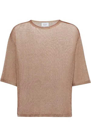 MVP Wardrobe Femme, Tops, Rose, Taille: 36 FR T-shirt Oversize en Maille avec Détails Lurex