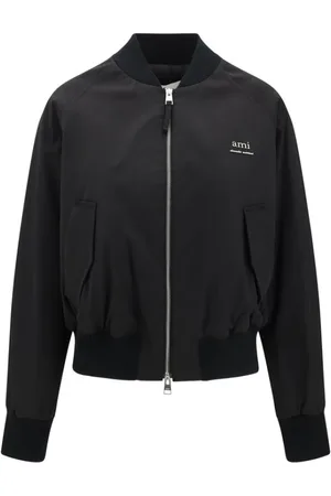 Ami Femme, Vestes, Noir, Taille: 38 FR Casual Chic Bomber Jacket