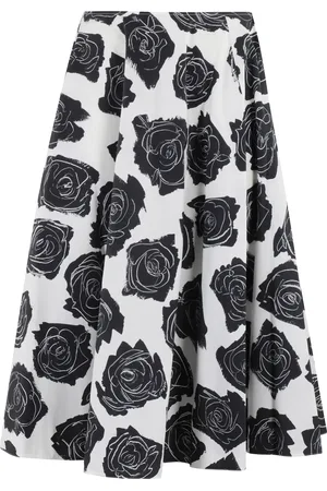 Marni Femme, Jupes, Noir, Taille: 38 FR Jupe Midi Florale en Coton