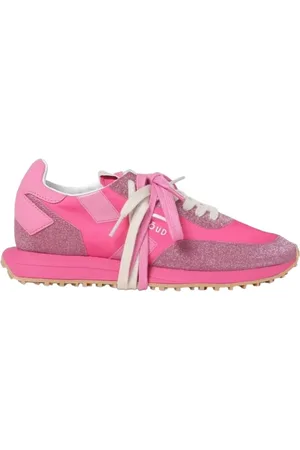 Ghoud Femme, Chaussures, Rose, Taille: 40 EU Baskets Fuchsia en Cuir et Paillettes
