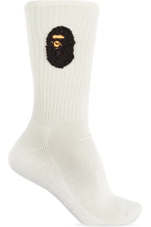 A Bathing Ape Homme, Sous-vêtements, Blanc, Taille: L Chaussettes avec logo