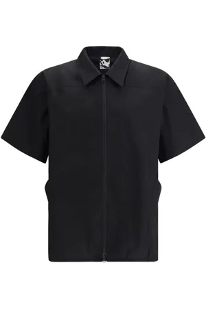 GR10K Homme, Chemises, Noir, Taille: L Chemise en Coton à Fermeture Éclair