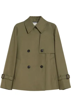 Max Mara Femme, Manteaux, Vert, Taille: 38 FR Trench-coat Vert Élégant Pratique