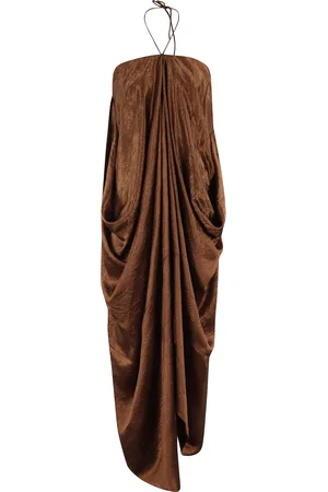 Herskind Femme, Robes, Brun, Taille: 36 FR Robe en Satin Toffee Drapée