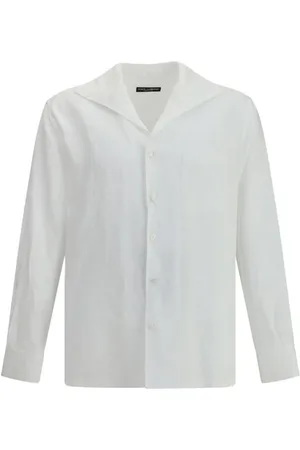 Dolce & Gabbana Homme, Chemises, Blanc, Taille: L Chemise en lin pour un look décontracté-chic
