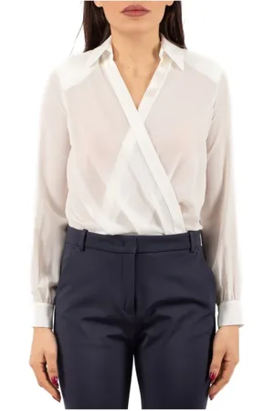 Elisabetta Franchi Femme, Blouses et Chemises, Blanc, Taille: 38 FR Chemise Body avec Style Élégant