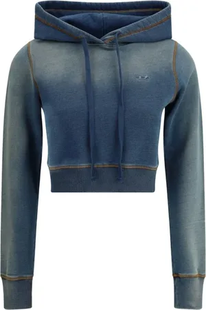 Diesel Femme, Sweatshirts et sweats à capuche, Bleu, Taille: 38 FR Vintage Oval D Sweat à capuche