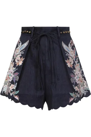 ZIMMERMANN Femme, Shorts, Bleu, Taille: 36 FR Short Tuck pour Femmes