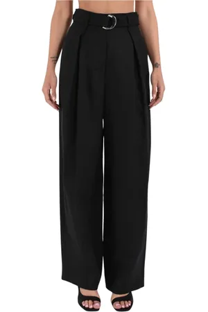 Max Mara Femme, Pantalons, Noir, Taille: 36 FR Pantalon Large en Lin Modèle Jane