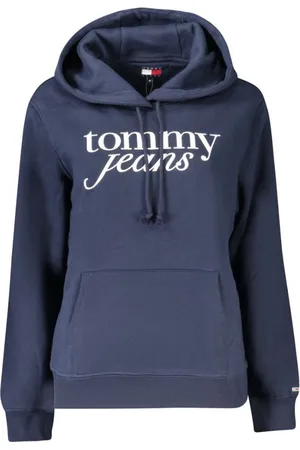 Tommy Hilfiger Femme, Sweatshirts et sweats à capuche, Bleu, Taille: 40 FR Pull en Coton Bleu pour Femme à Capuche
