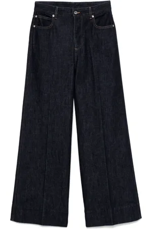 Bottega Veneta Femme, Jeans, Bleu, Taille: 36 FR Jean Large Intrecciato Bleu