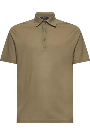 HERNO Homme, Tops, Brun, Taille: XL Polo en Coton Gris Tourterelle