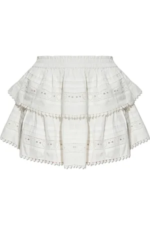 LOVESHACKFANCY Femme, Jupes, Blanc, Taille: 40 FR Jupe Ruffle Mini