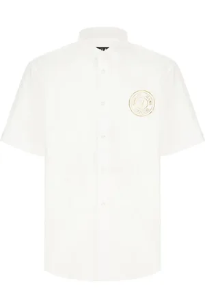 VERSACE Homme, Chemises, Blanc, Taille: S T-shirt Casual en Coton dans Diverses Couleurs