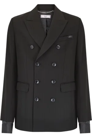 MARTINE ROSE Homme, Manteaux, Noir, Taille: L Manteau Court à Rayures Noires à Double Boutonnage