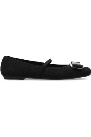 Salvatore Ferragamo Femme, Chaussures, Noir, Taille: 36 1/2 EU Ballérines Zina