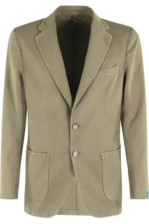 Biagio Santaniello Homme, Vestes, Vert, Taille: M Veste en gabardine vert forêt