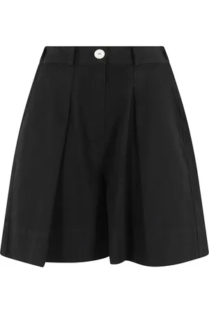 Malo Femme, Shorts, Noir, Taille: 40 FR Pantalon taille haute à jambes larges en coton