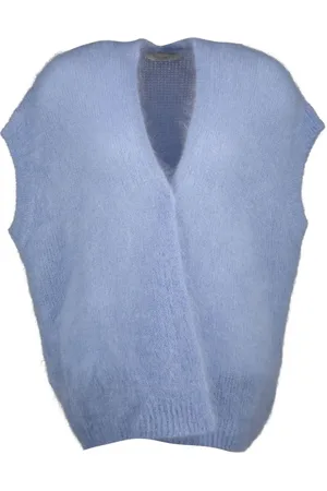 AMELIE & AMELIE Femme, Pulls, Bleu, Taille: ONE Size Gilet Bleu Clair