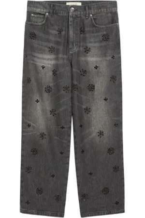 Max Mara Femme, Jeans, Noir, Taille: 34 FR Jean Noir à Sequins Jambe Droite