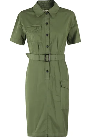 Woolrich Femme, Robes, Vert, Taille: 40 FR Robe Courte Militaire Verte