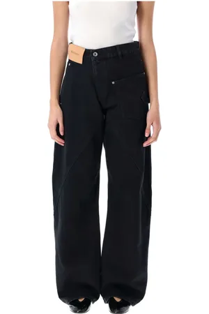 J.W.Anderson Femme, Jeans, Noir, Taille: W26 Pantalon en Denim de Travail Torsadé