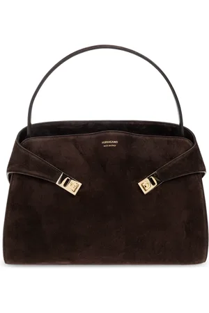Salvatore Ferragamo Femme, Sacs, Brun, Taille: ONE Size Sac à bandoulière en daim