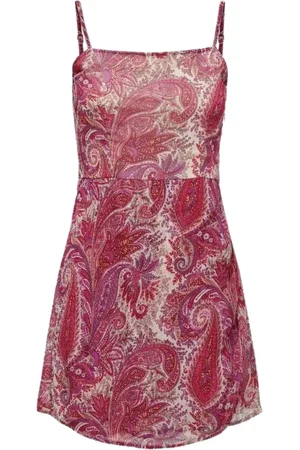 JACQUELINE DE YONG Femme, Robes, Multicolore, Taille: 38 FR Robe Courte Sans Manches Décontractée Tissée