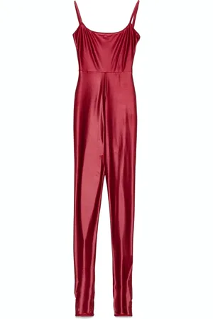 Fiorucci Femme, Combinaisons et Ensembles, Rouge, Taille: 40 FR Combinaison Rouge sans Manches avec Col en V