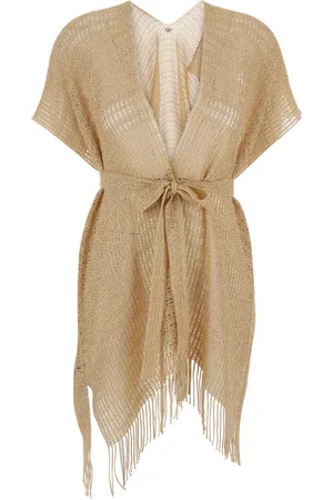 Twin-Set Femme, Robes, , Taille: ONE Size Robe avec Ourlet à Franges et Broderie