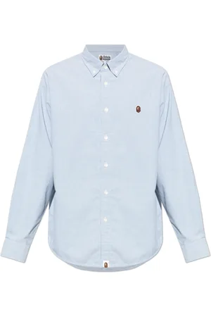A Bathing Ape Homme, Chemises, Bleu, Taille: S Chemise avec logo